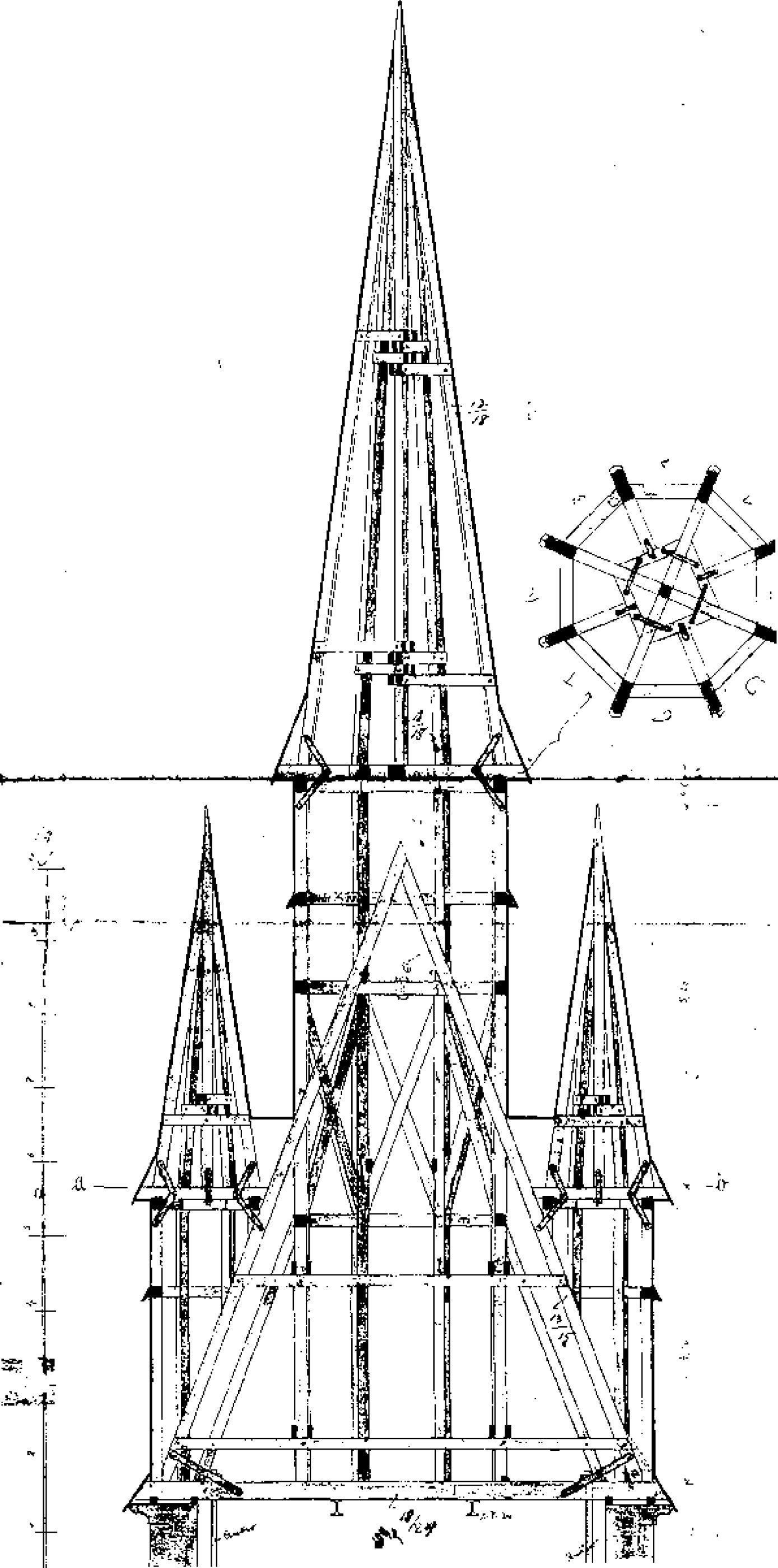 1908 Turmkonstruktion Herz Jesu Kirche